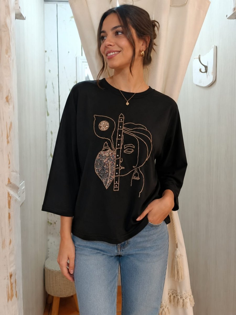 Camiseta de manga francesa