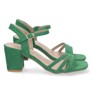 Sandalias verdes cruzadas