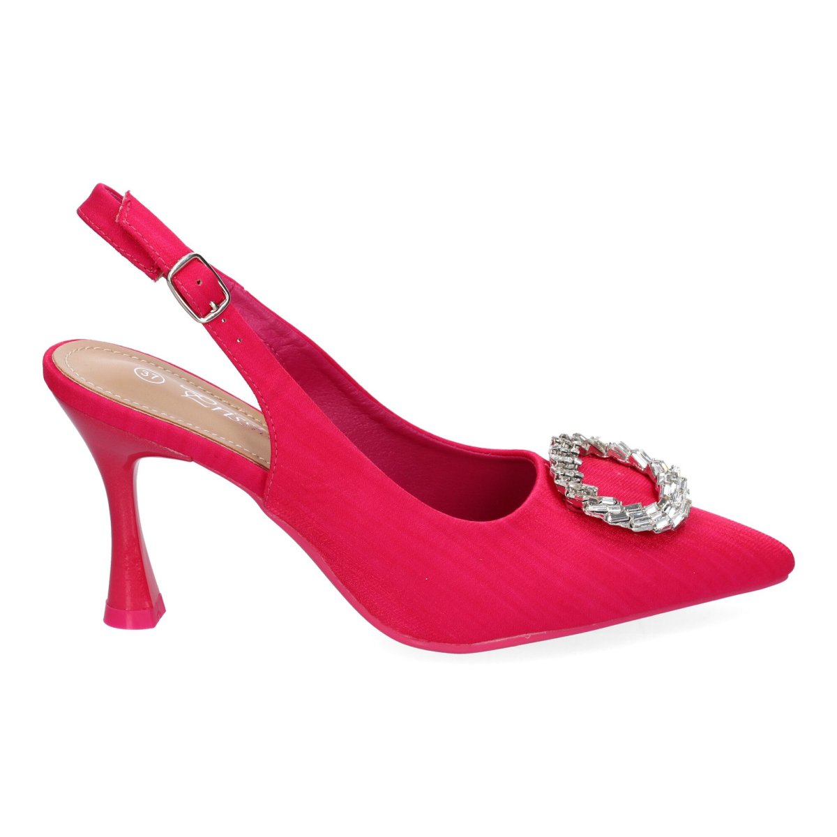 Zapatos salón adorno brillante fucsia - Imagen 3