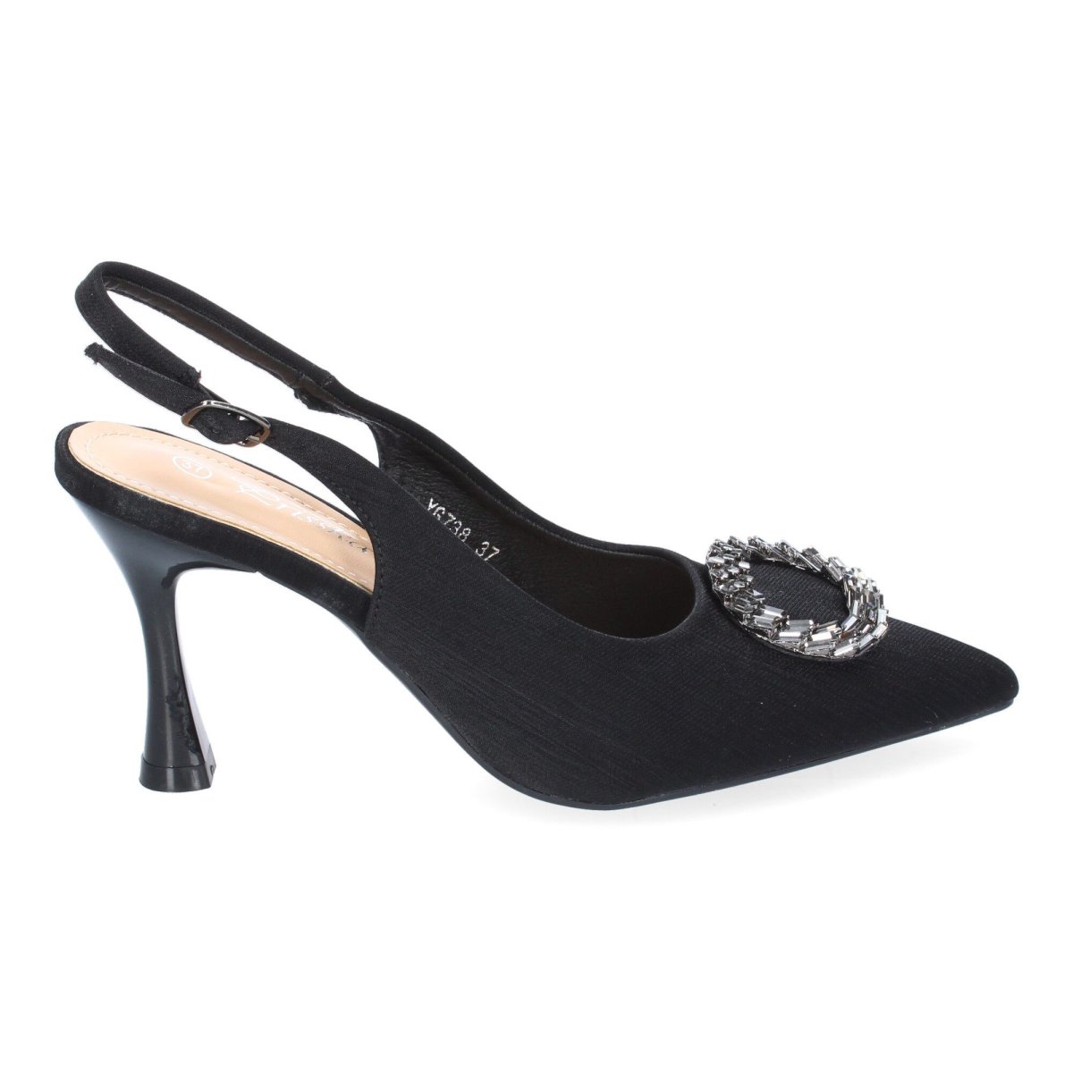Zapatos Salón Adorno Brillante Negro - Imagen 3