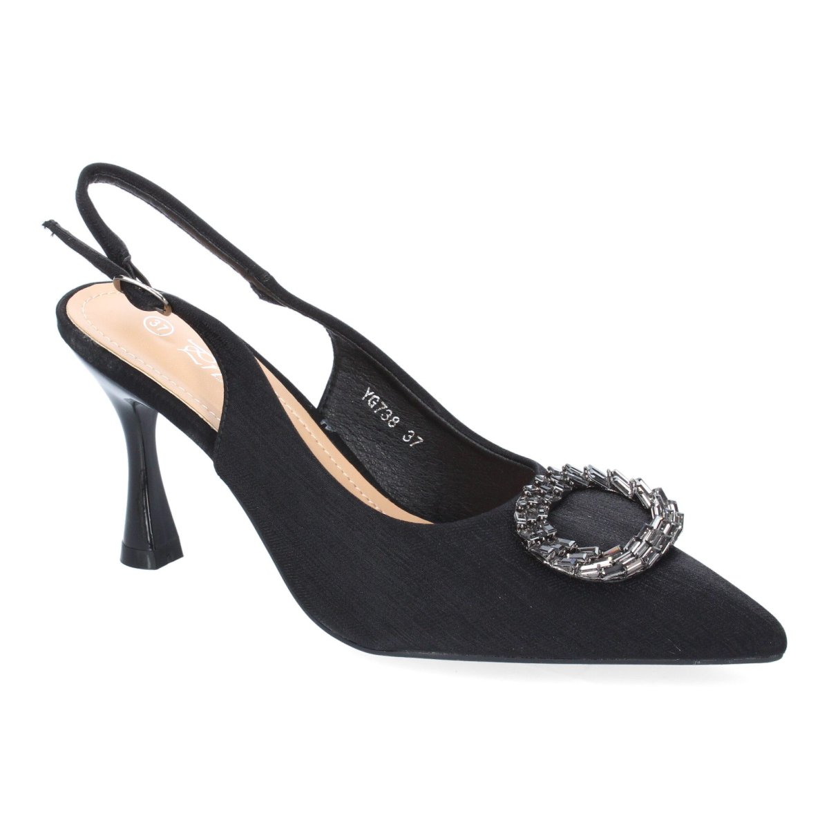 Zapatos Salón Adorno Brillante Negro - Imagen 4