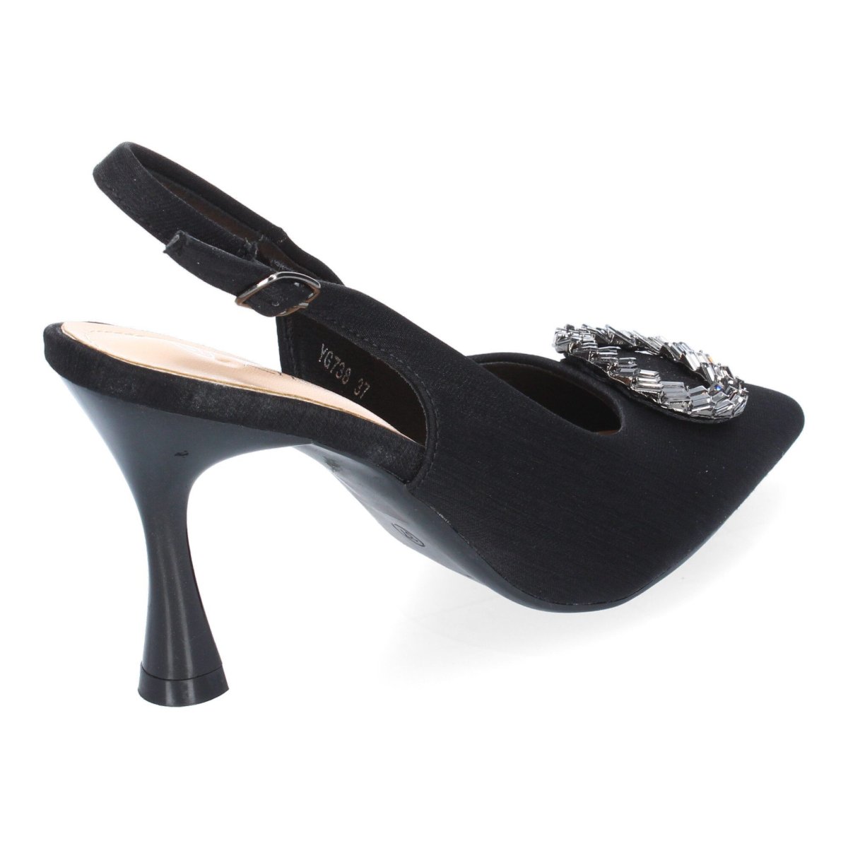 Zapatos Salón Adorno Brillante Negro - Imagen 5