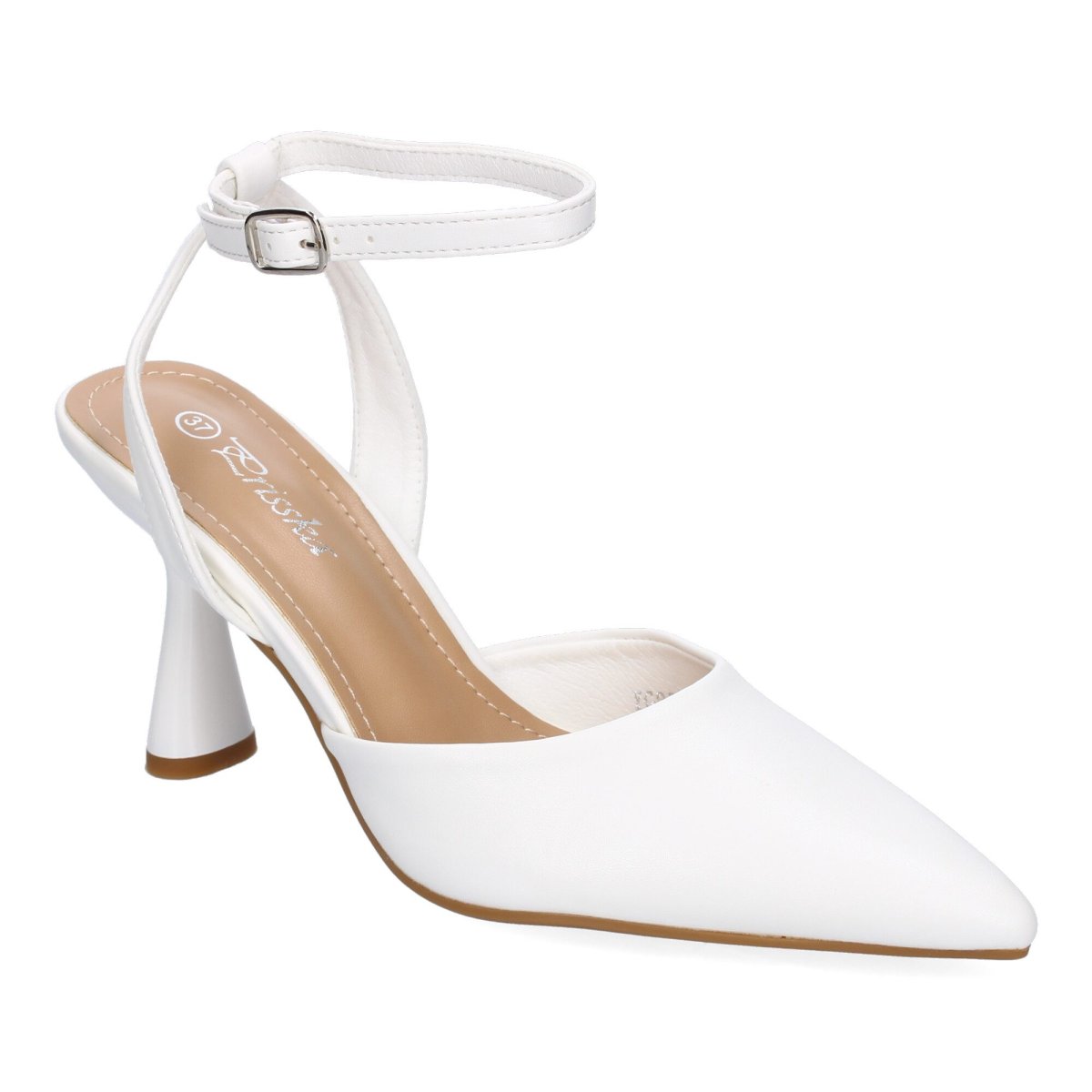 Zapatos tacón fino pulsera blanco - Imagen 4