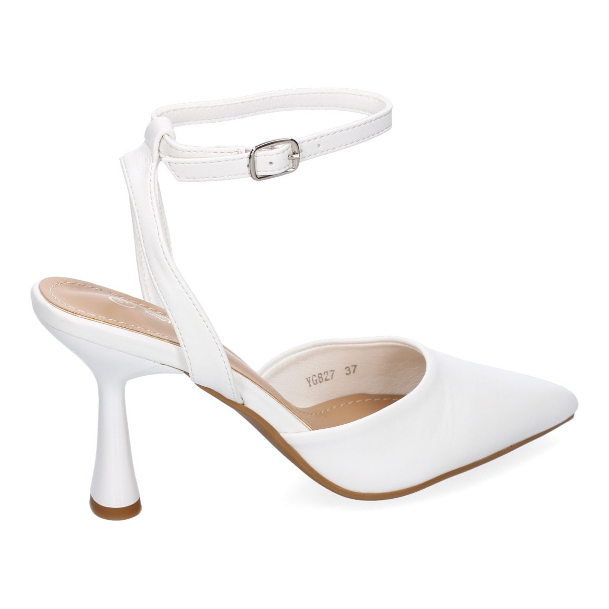 Zapatos tacón fino pulsera blanco - Imagen 5