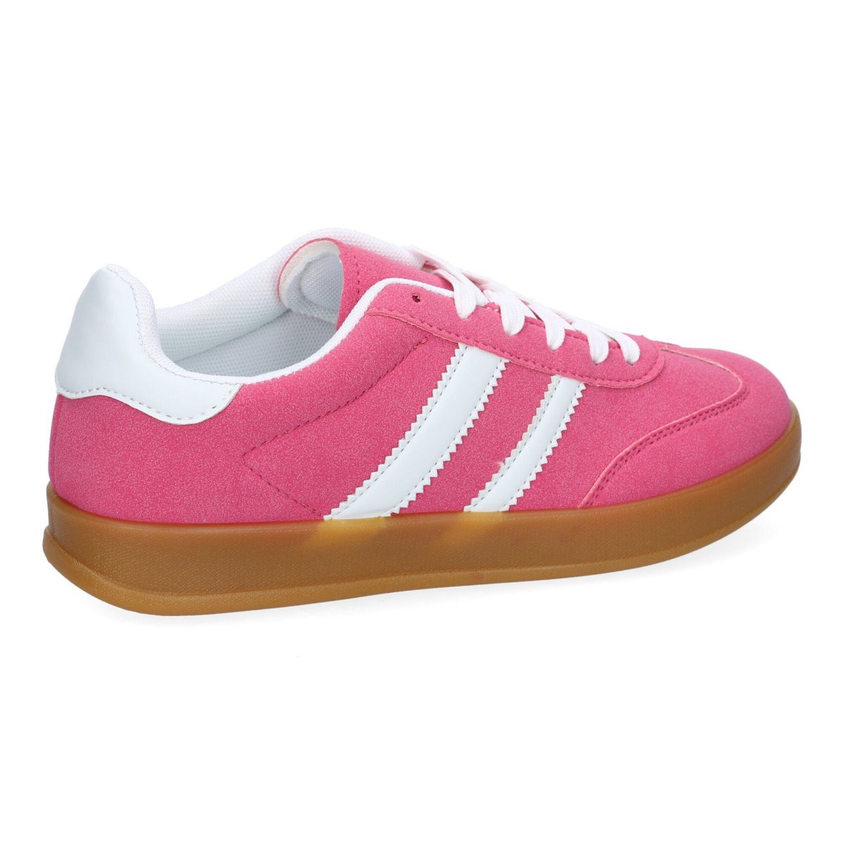 Zapatillas casual mujer fucsia deportivas rayas - Imagen 5