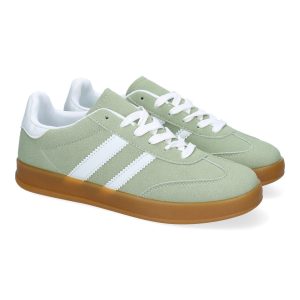 Zapatilla casual mujer verde claro bicolor