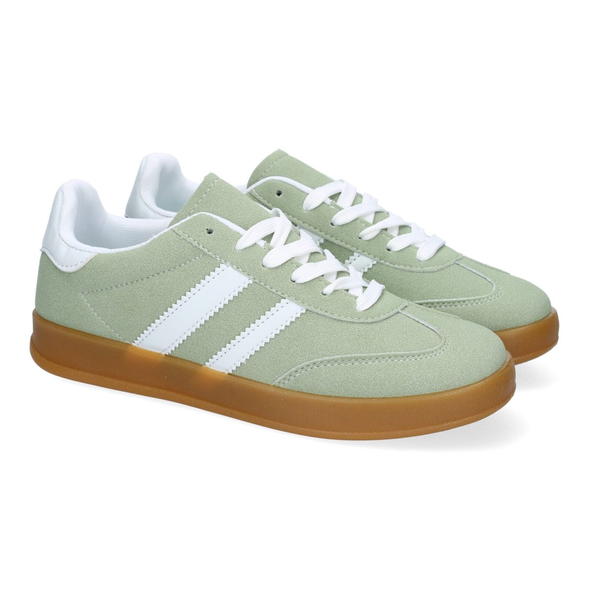 Zapatilla casual mujer verde claro bicolor