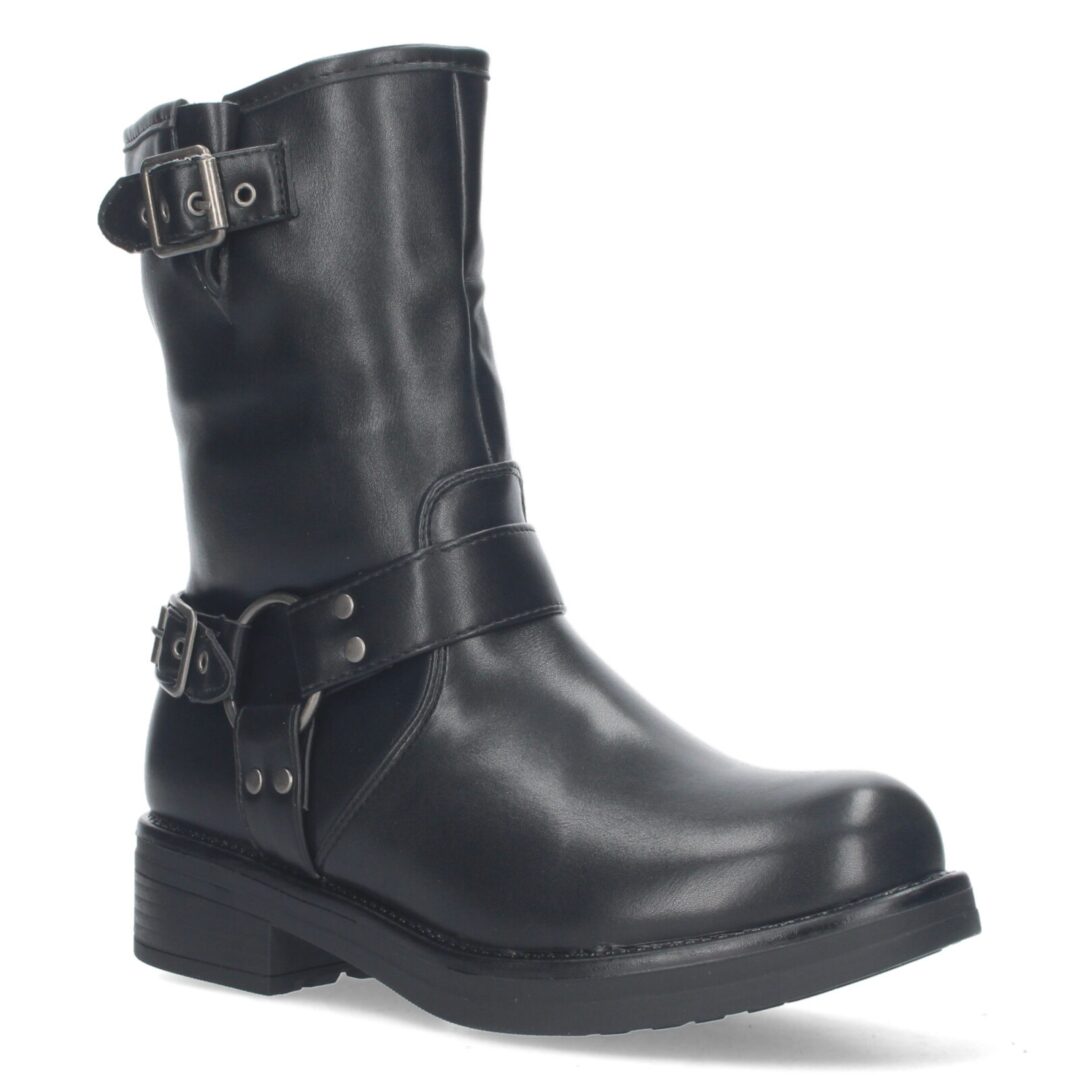 Botines moteros negros con hebillas - Imagen 4