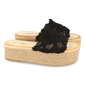 Sandalias plataforma cordón negro