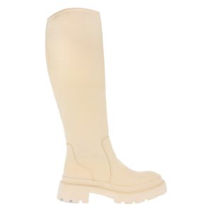 Bota básica beige alta lisa