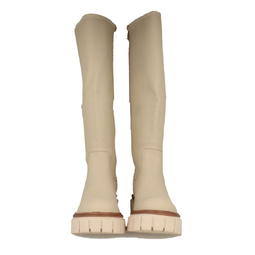 Bota alta beige relieve suela - Imagen 4