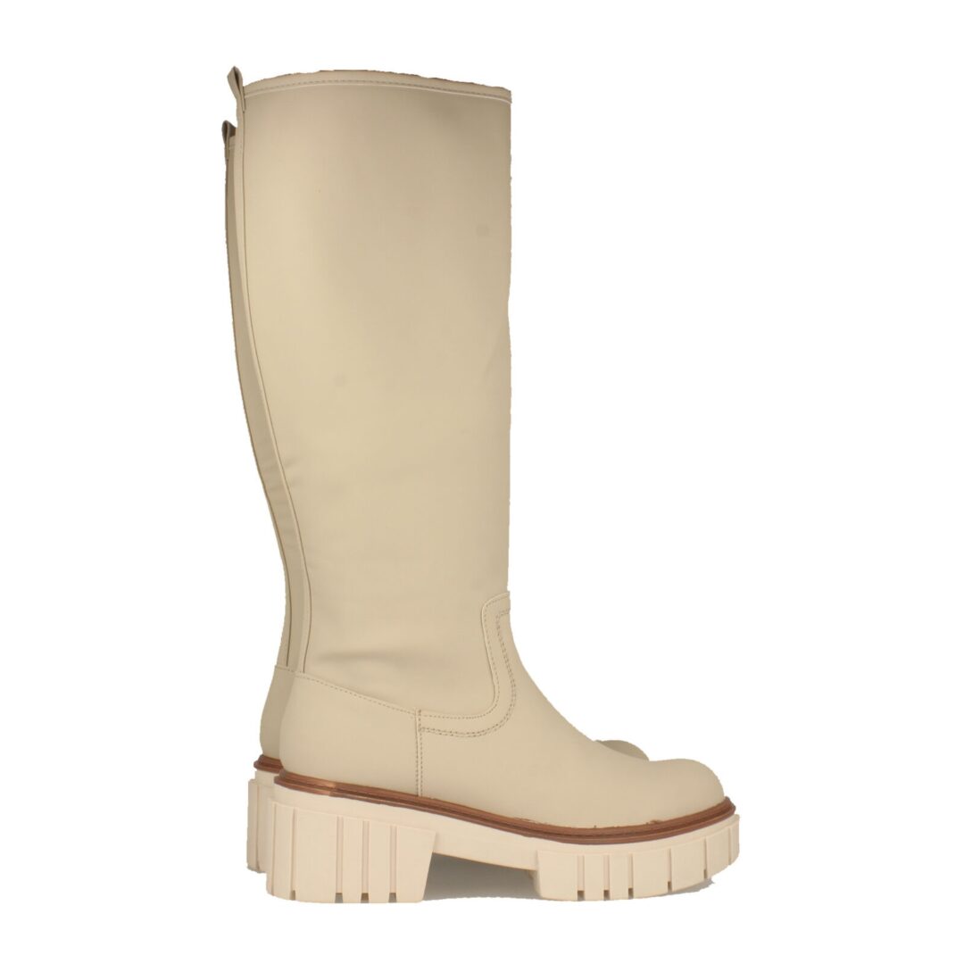 Bota alta beige relieve suela - Imagen 5