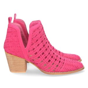 Botín trenzado abierto fucsia