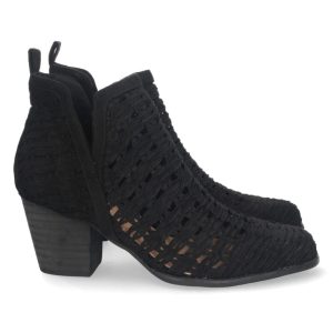 Botines abiertos trenzados negros