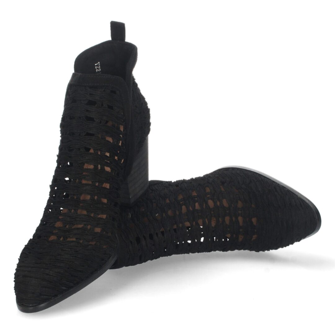 Botines abiertos trenzados negros - Imagen 6