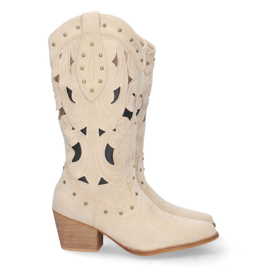 Botas cowboy caladas beige