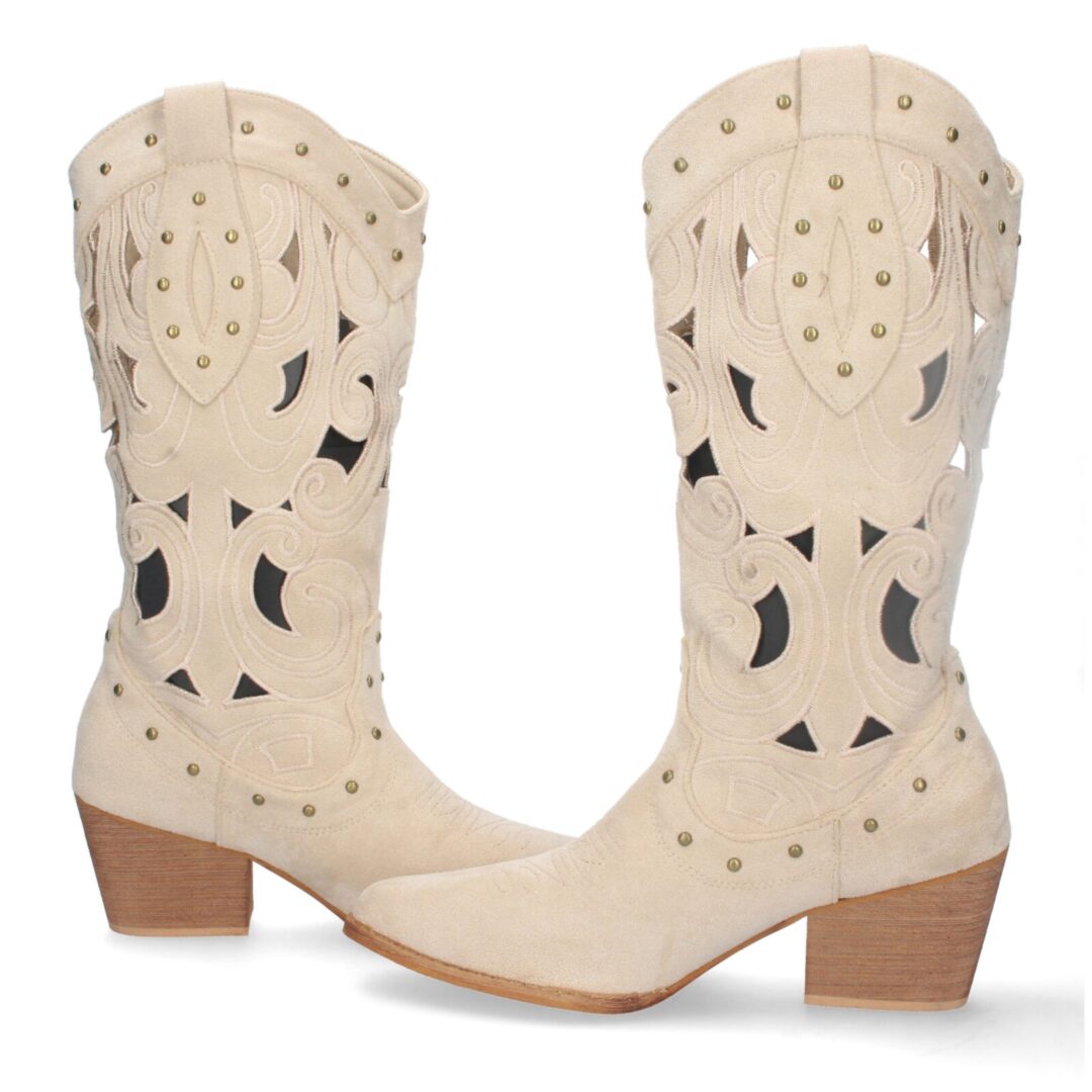 Botas cowboy caladas beige - Imagen 6