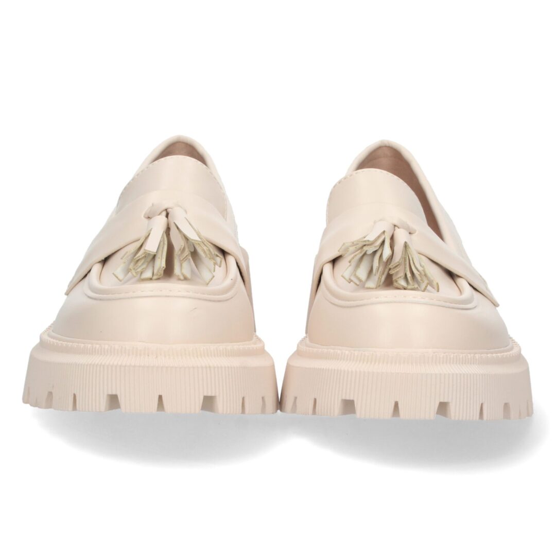 Mocasín borla beige sin estampado - Imagen 4
