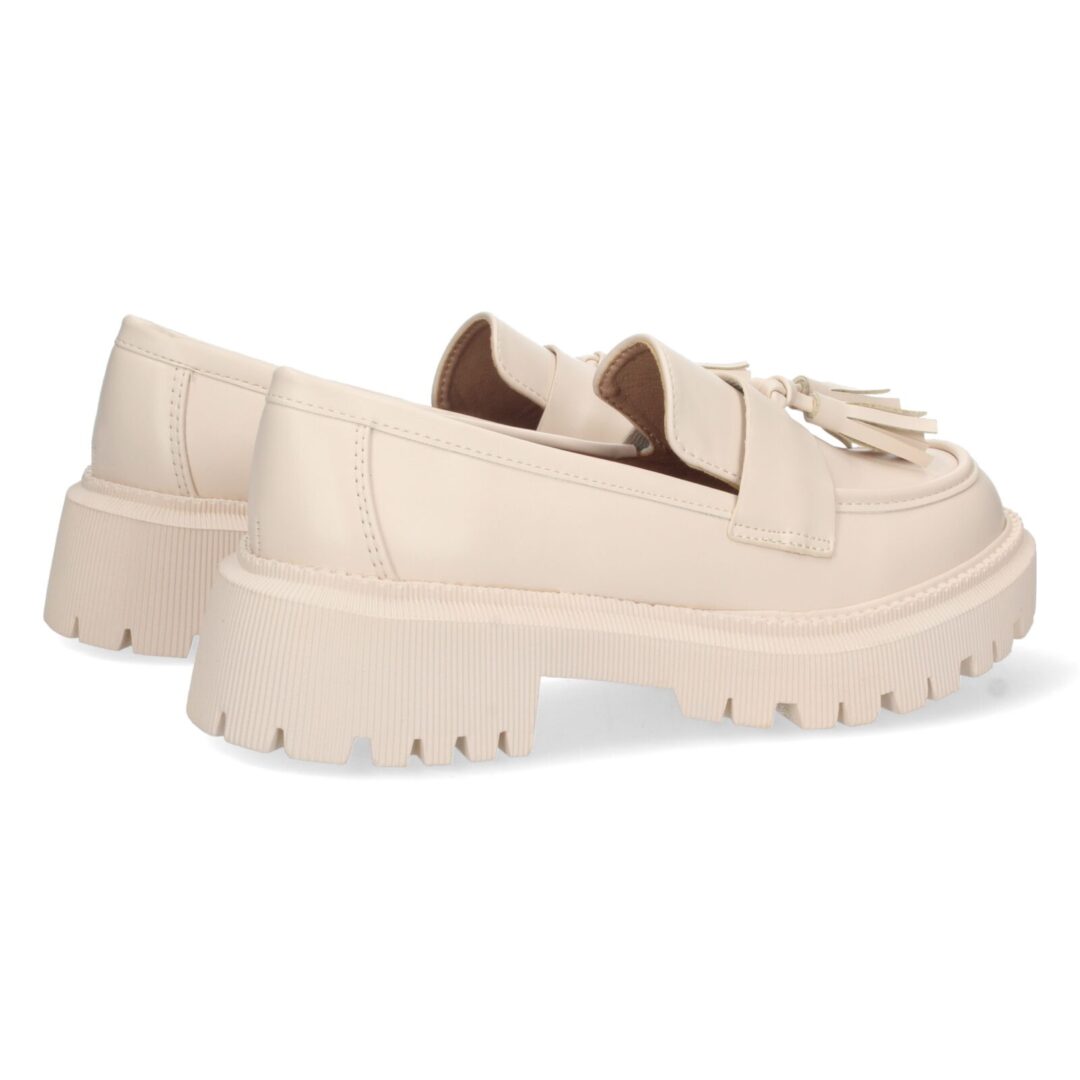 Mocasín borla beige sin estampado - Imagen 5