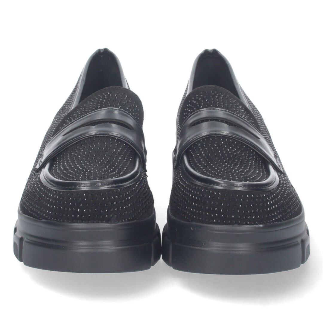 Mocasín negro rejilla brillante - Imagen 4