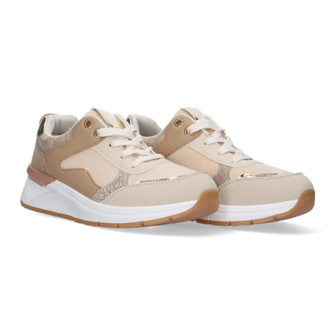 Zapatillas deportivas beige suela gruesa