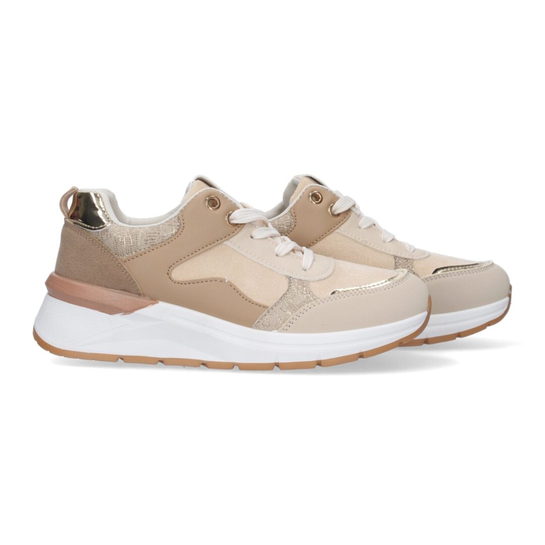 Zapatillas deportivas beige suela gruesa - Imagen 6