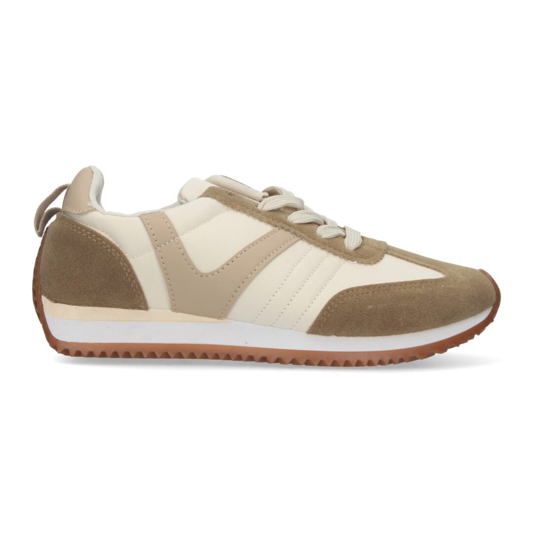 Zapatillas deportivas beige con suela estampada. - Imagen 3