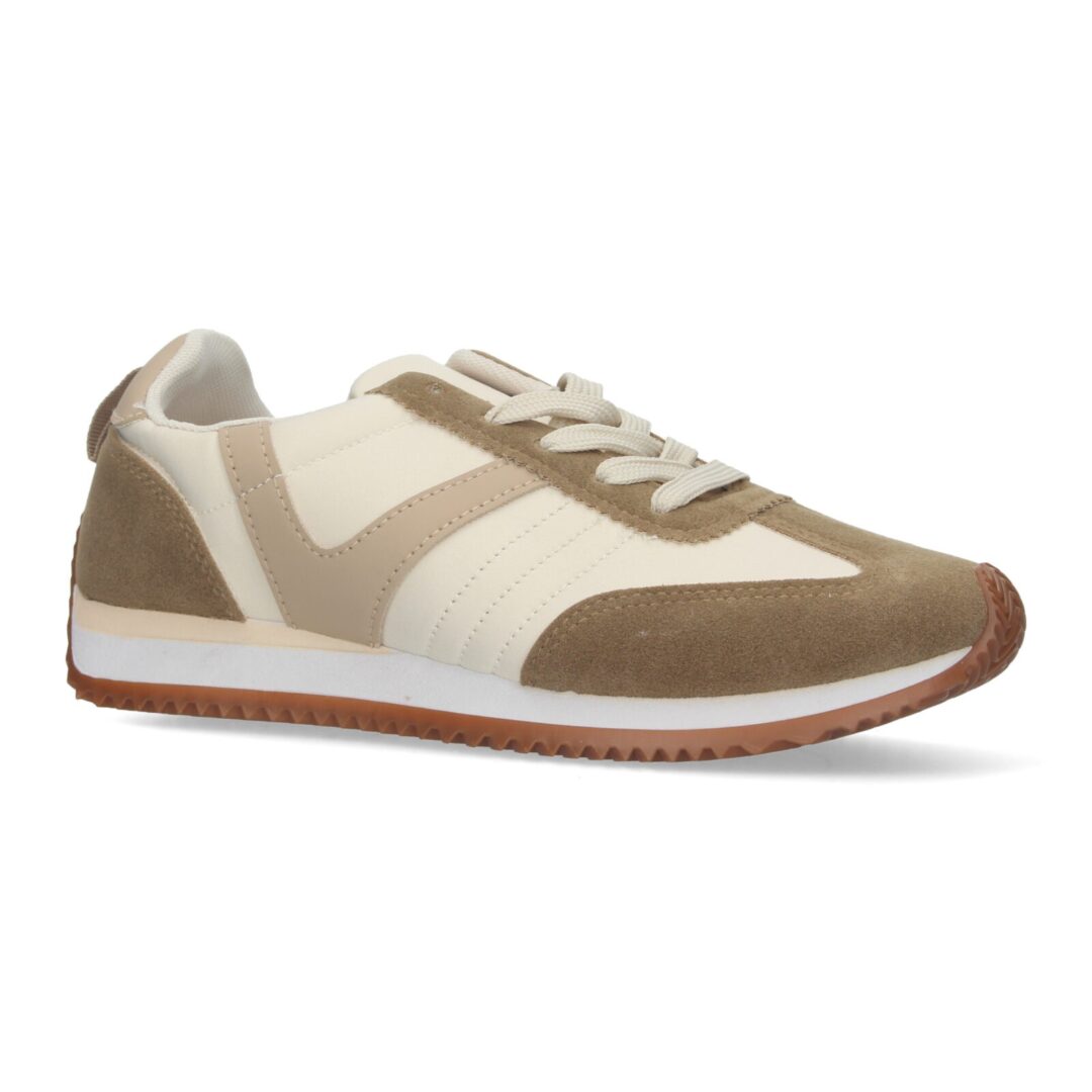 Zapatillas deportivas beige con suela estampada. - Imagen 4