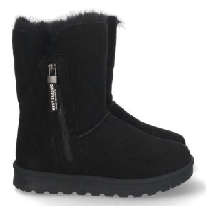 Botas australianas negras con cremallera