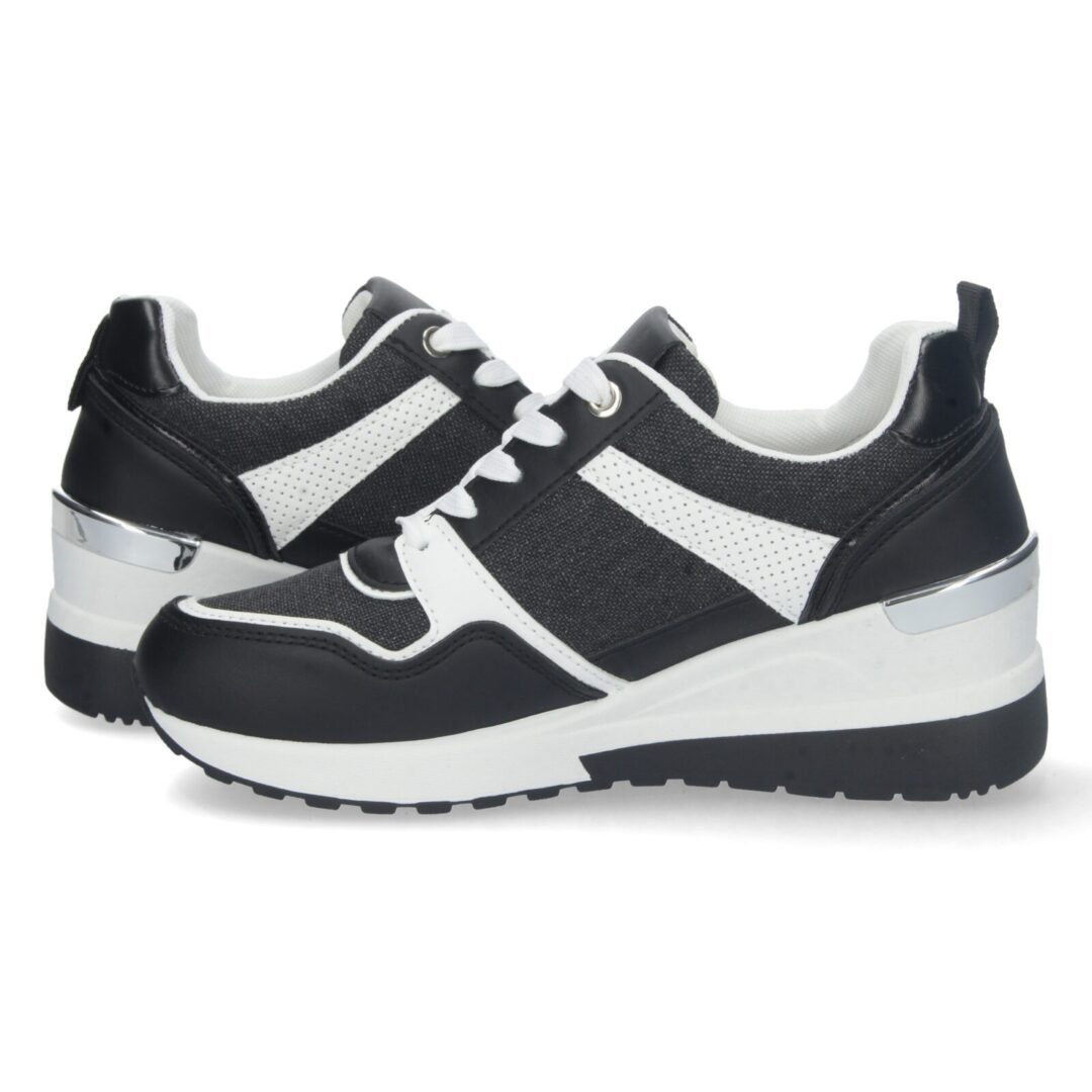 Zapatillas deportivas negras suela gruesa - Imagen 6