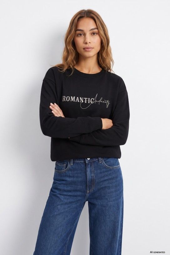 Sudadera de manga larga negra Tiffosi