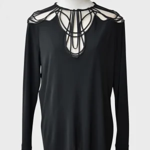 Alberta Ferretti blusa negra Talla IT44 (L) Nueva
