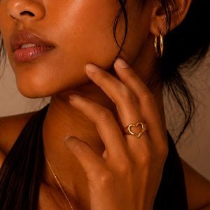 Anillo acero corazón
