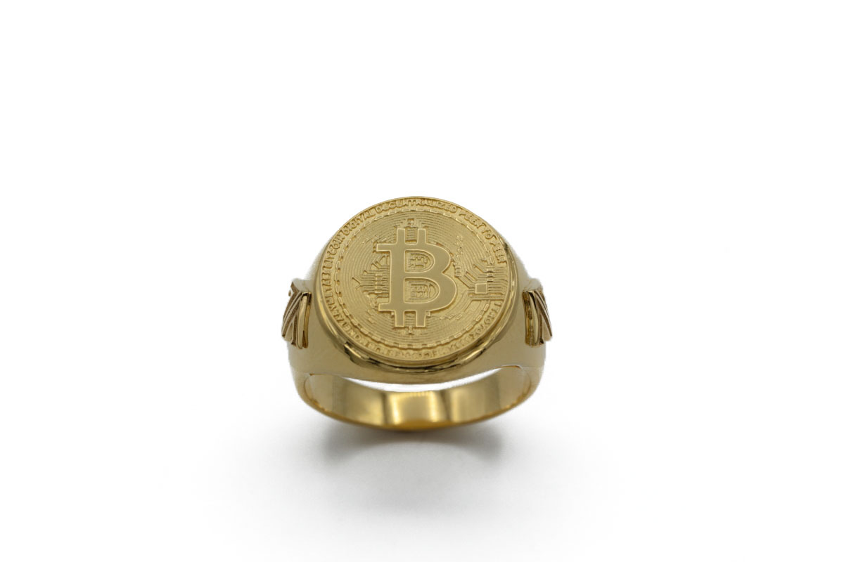 «BITCOIN» sello macizo Oro 18K . Handmade - Imagen 3