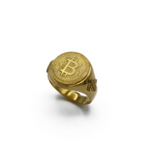 «BITCOIN» sello macizo Oro 18K . Handmade