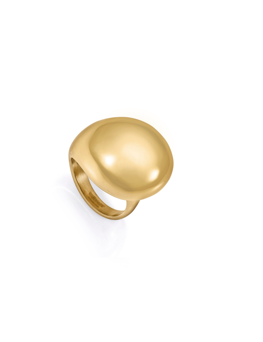 Anillo de mujer acero Ip dorado