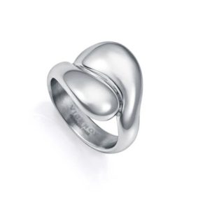 Anillo de mujer de acero con ondas