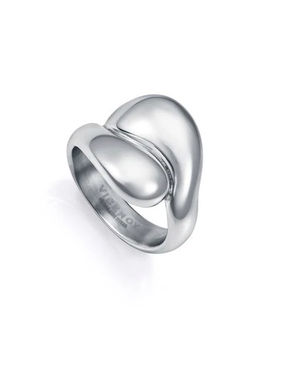 Anillo de mujer de acero con ondas - Imagen 2