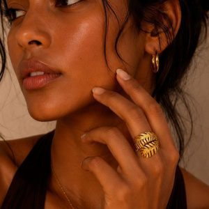 Anillo acero ajustable hojas