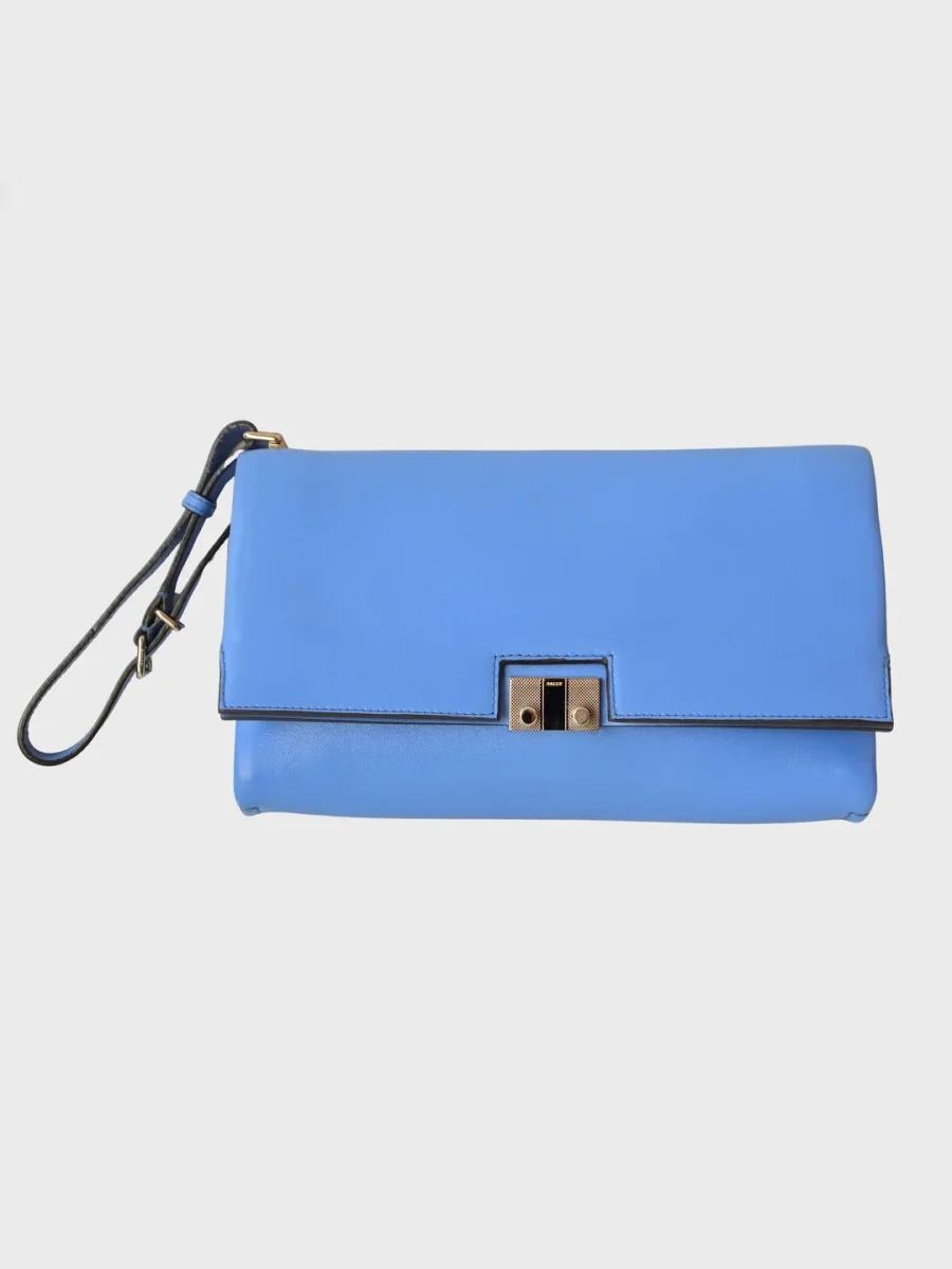 Bally Switzerland bolso clutch azul cielo Nuevo - Imagen 2