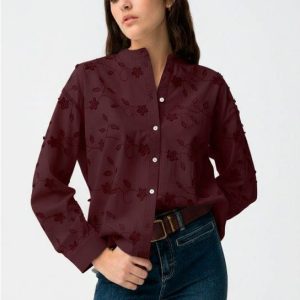 Blusa bordada granate Tiffosi