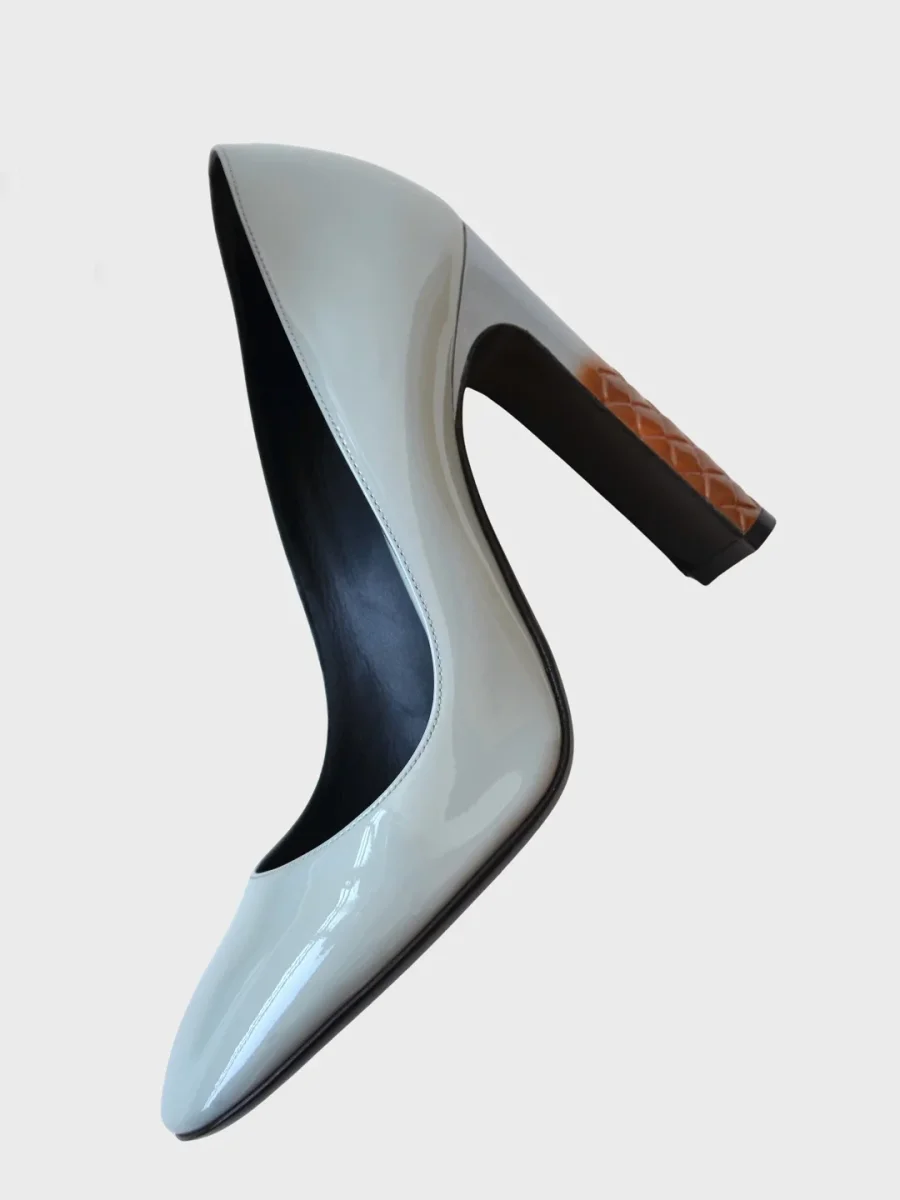 Bottega Veneta zapatos de tacón charol color block Talla 39.5 - Imagen 8