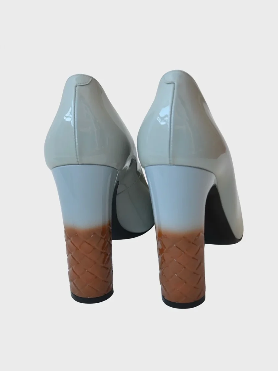 Bottega Veneta zapatos de tacón charol color block Talla 39.5 - Imagen 7