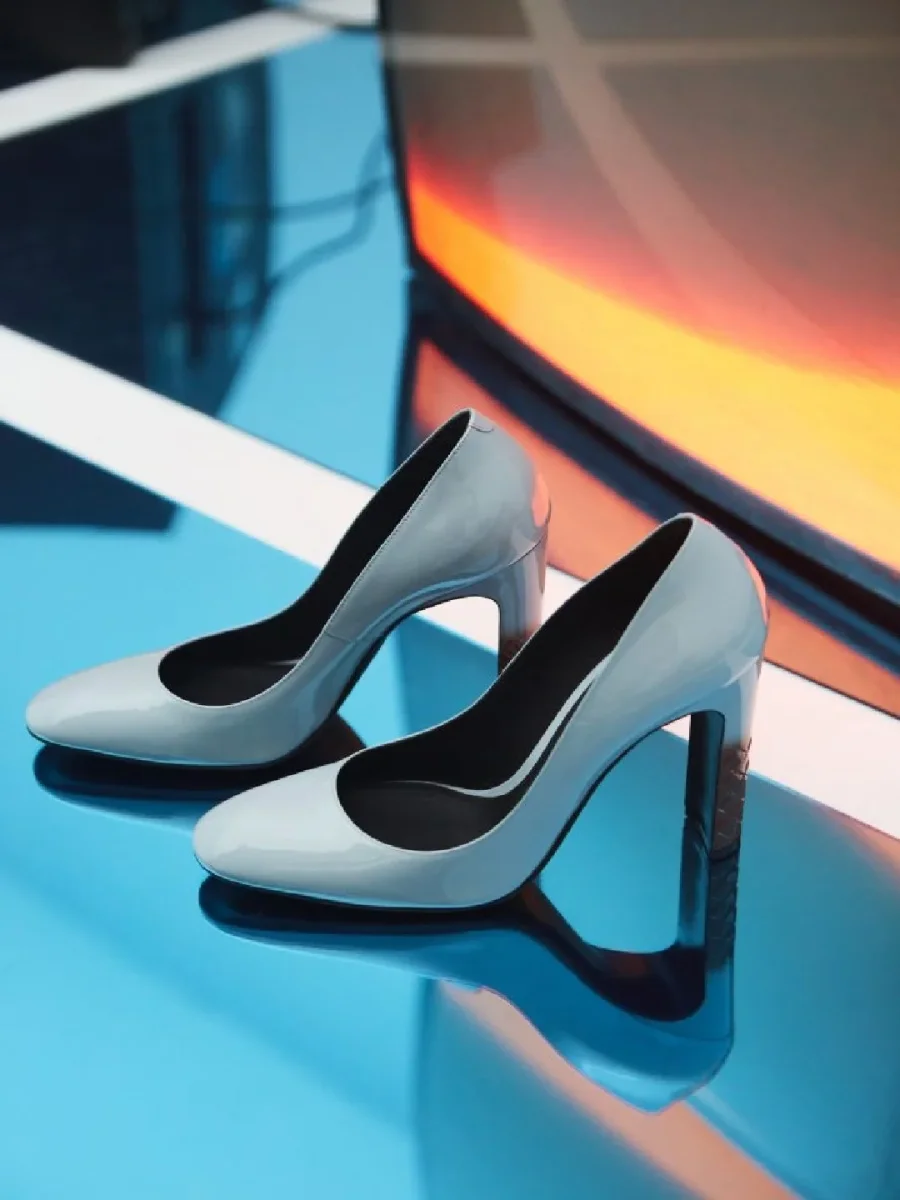Bottega Veneta zapatos de tacón charol color block Talla 39.5 - Imagen 3