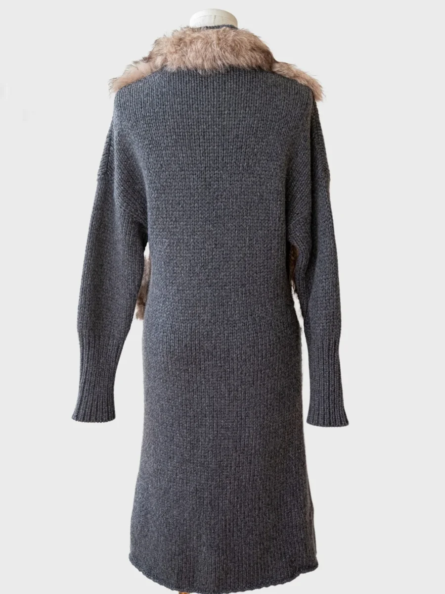 Brunello Cucinelli abrigo de punto de cachemira y pelo natural Talla S - Imagen 3
