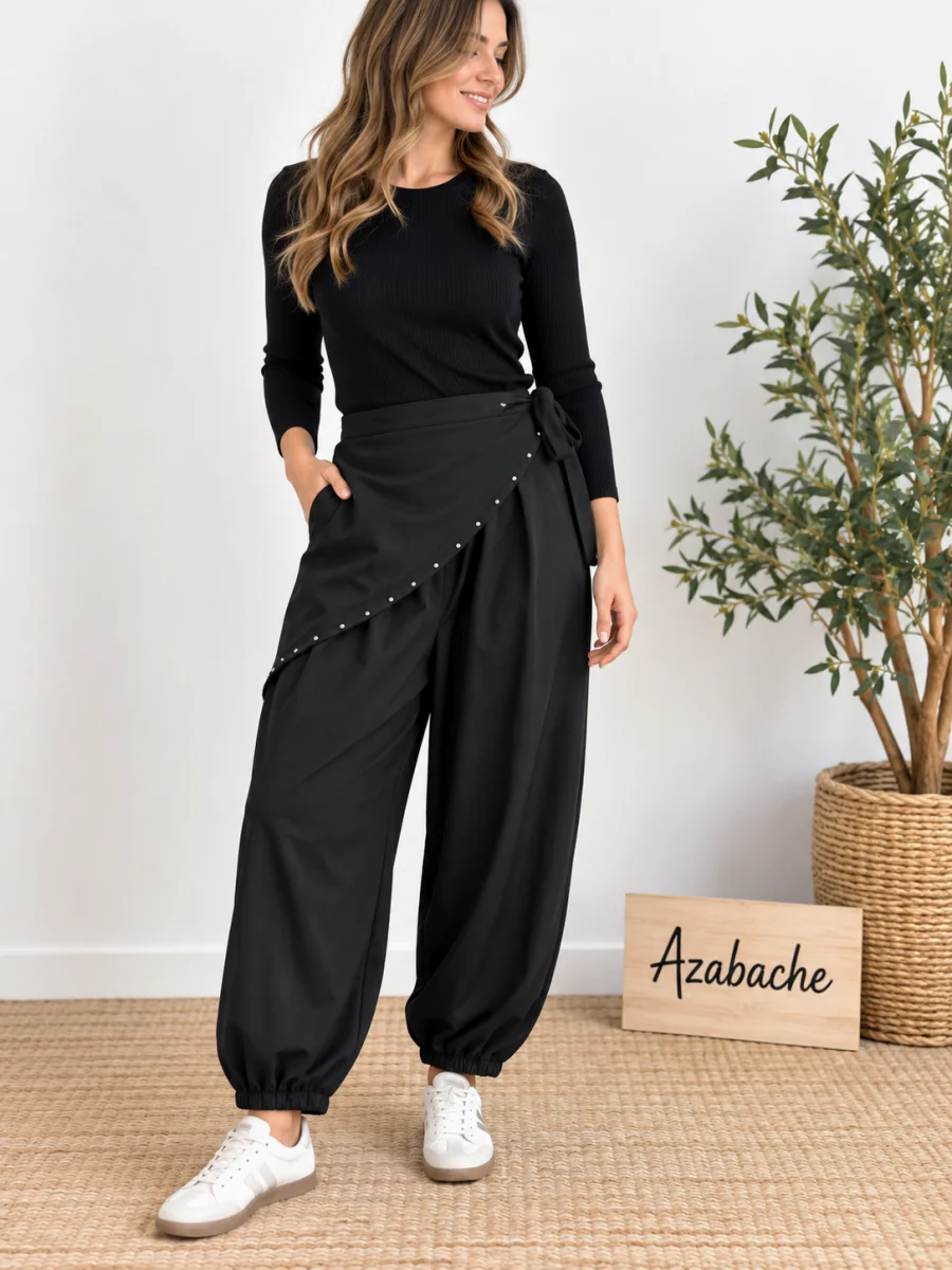 Pantalón bombacho con pañuelo y tachuelas - Imagen 3