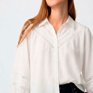 Camisa blanca con calados manga larga Tiffosi