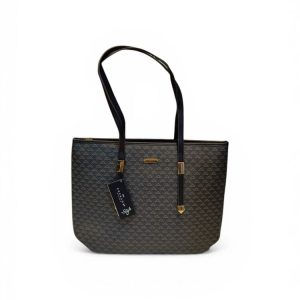 Cartera Chenson Negro Estampada Tipo Tote Elegante Mujer