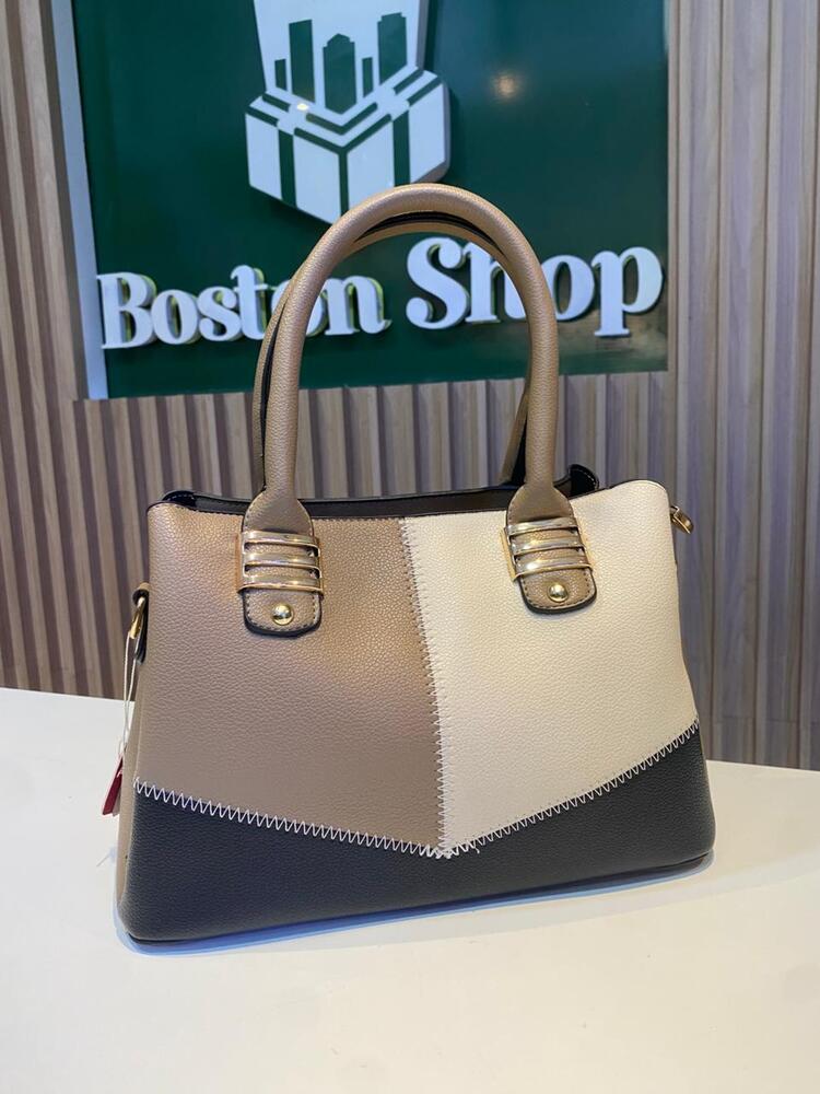 Cartera Tricolor Elegante para Mujer con Detalles Dorados - Imagen 2