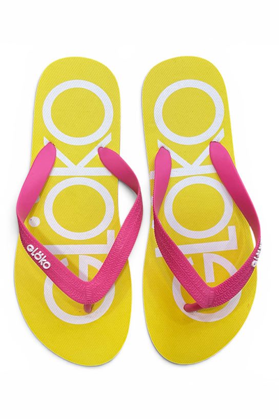 Sandalias planas mujer amarillo y rosa Glöko - Imagen 3